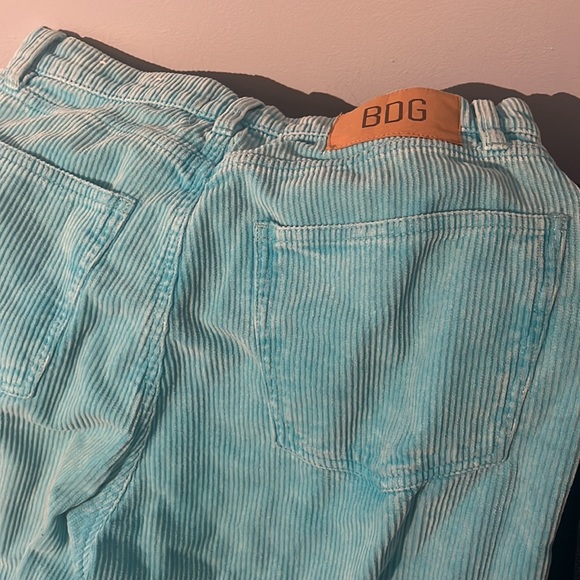 Turqoise Blue Corduroy Pants High Waist Urban Outfitters - Picture 3 of 5